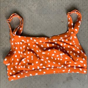 Orange Polka Dot Bikini Top